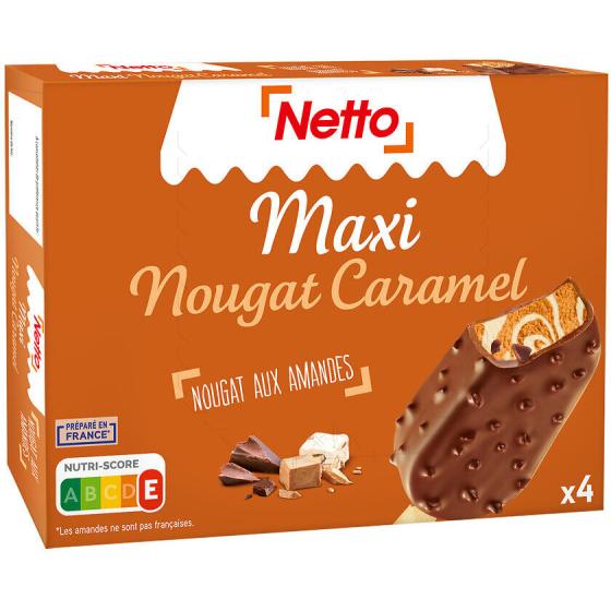 NOUGAT NETTO ENROBAGE CHOCOLAT AU LAIT - MAXIBAT GOURMAND CARAMEL 4 X400 G