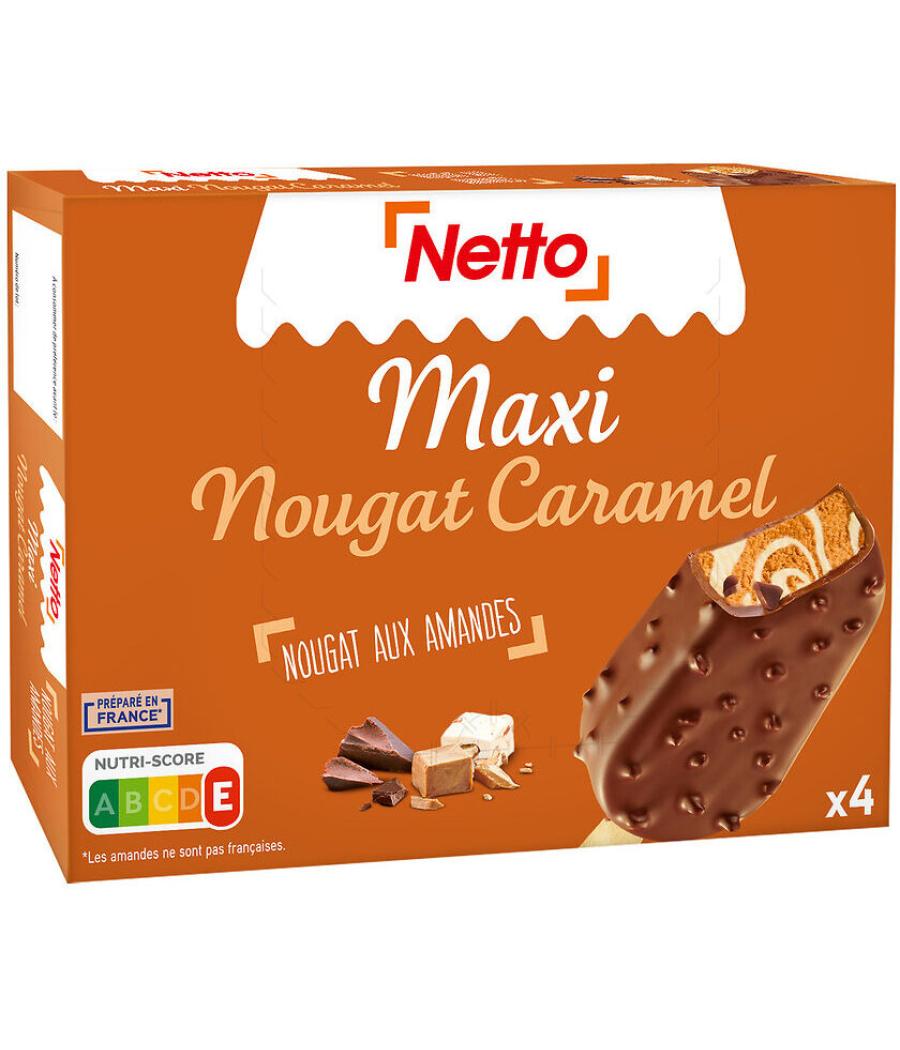 NOUGAT NETTO ENROBAGE CHOCOLAT AU LAIT - MAXIBAT GOURMAND CARAMEL 4 X400 G