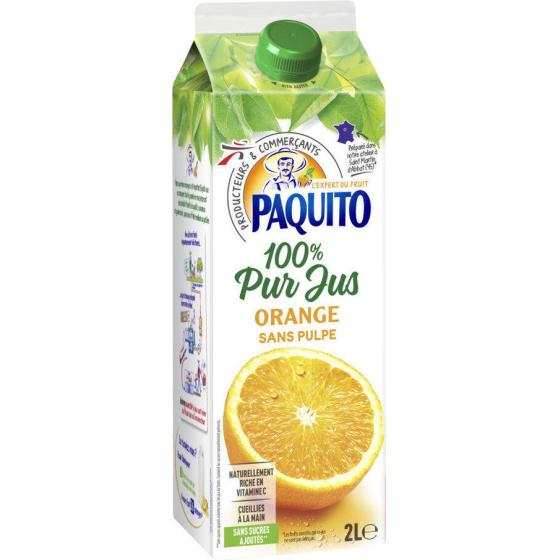 PUR JUS ORANGE SANS PULPE PAQUITO 2L