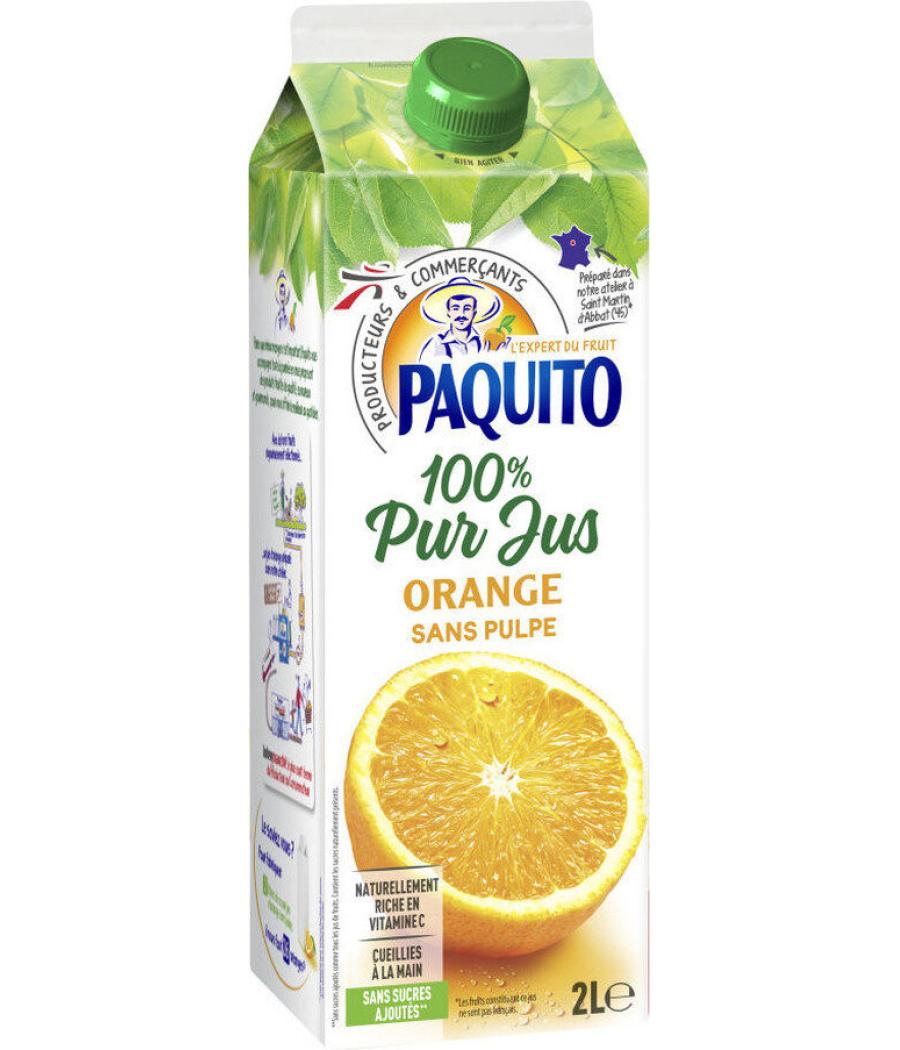 100% PUR JUS ORANGE SANS PULPE 2L