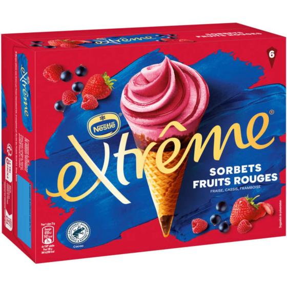 GLACE CONES SORBETS FRUITS ROUGES EXTREME BY NESTLE 438G