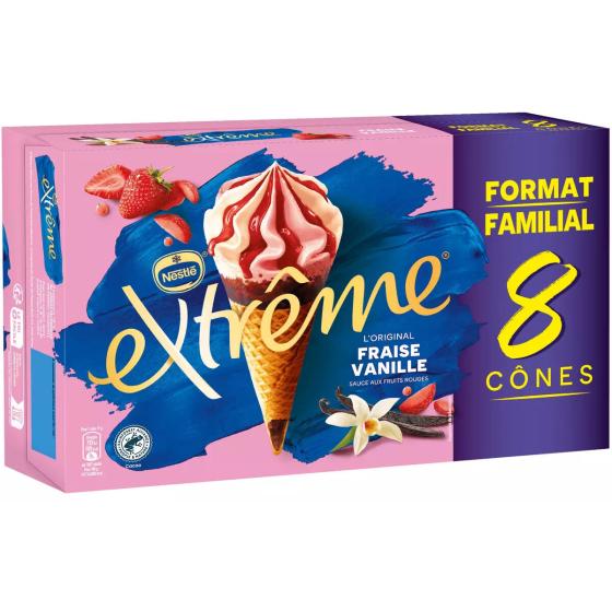 GLACE CONE FRAISE VANILLE EXTREME NESTLE 568G