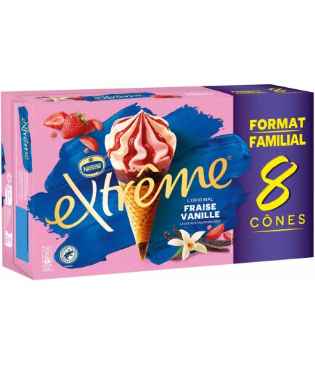 GLACE CONE FRAISE VANILLE EXTREME NESTLE 568G