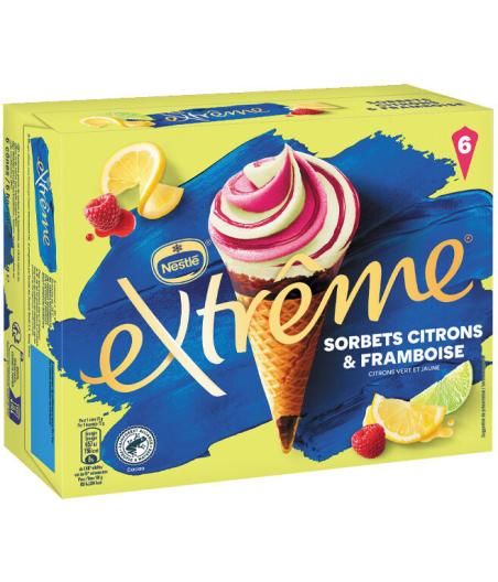 SORBETS CITRONS FRAMBOISES EXTREME NESTLE X6 426G