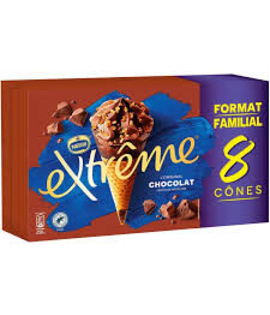 GLACE CONE CHOCOLAT ET PEPITES DE NOUGATINES EXTREME BY NESTLE 568G
