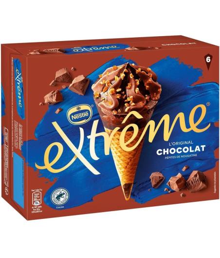 GLACE CHOCOLAT PEPITES NOUGATINE  EXTREME NESTLE X6 426G