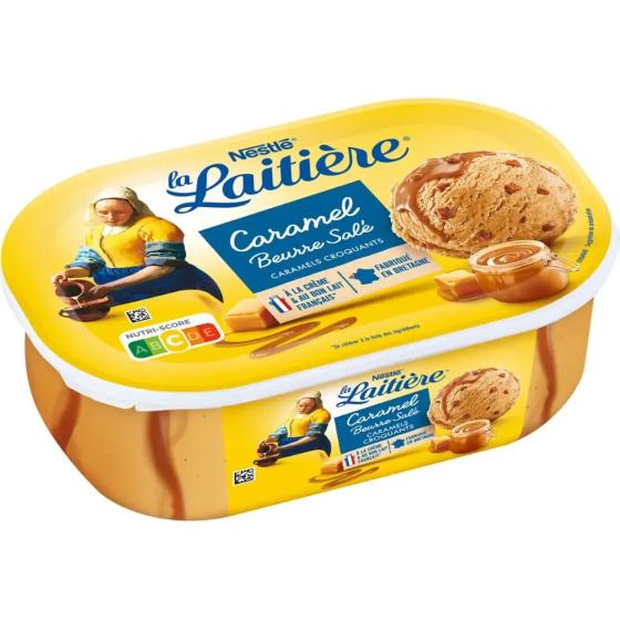 GLACE CARAMEL BEURRE SALE LA LAITIERE 490G