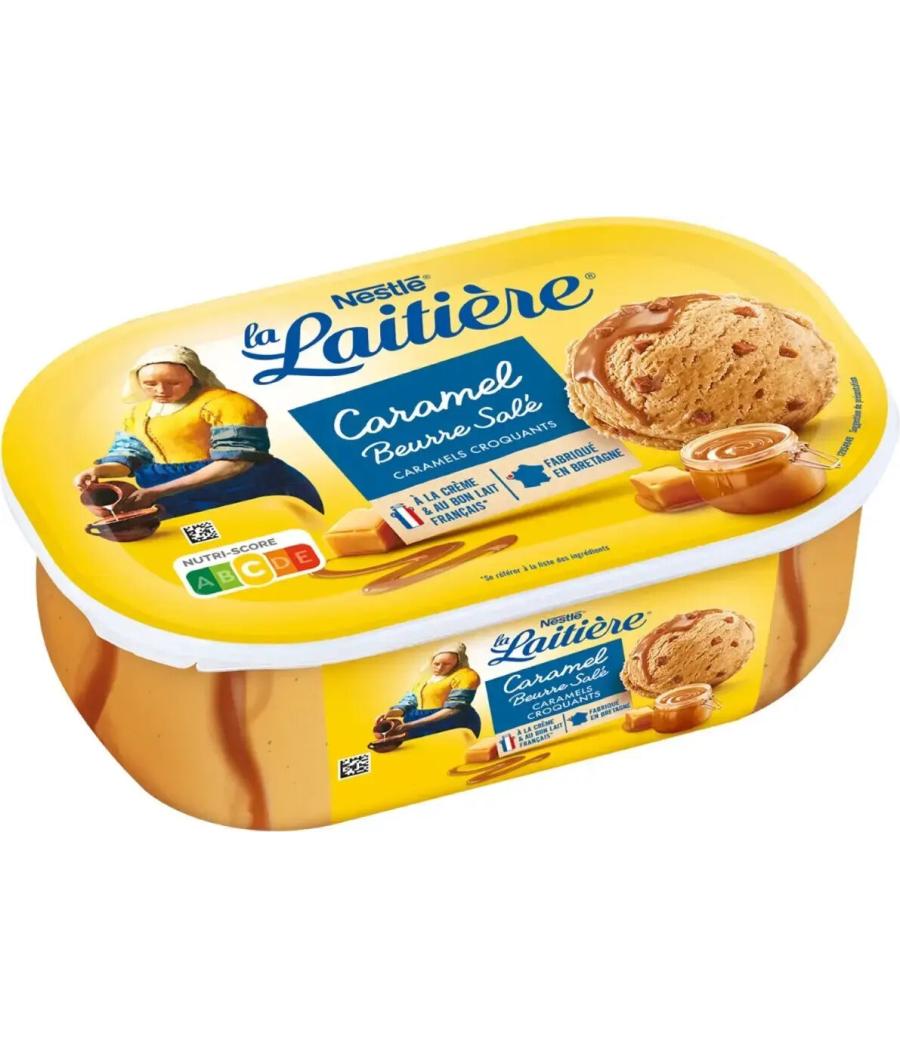 CREME GLACE CARAMEL BEURRE SALE LA LAITIERE 490G