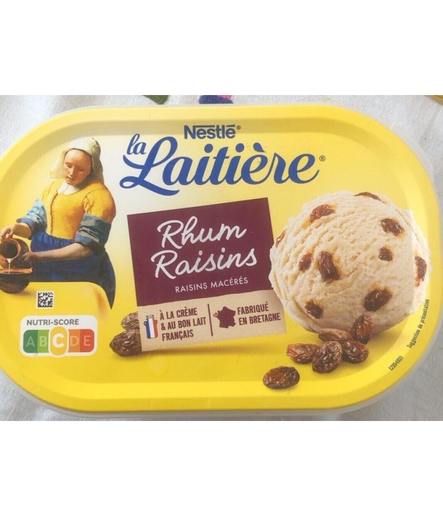 CREME GLACEE RHUM RAISINS LA LAITIERE 490G