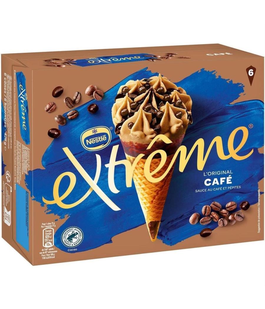 CONES GLACES, CAFE ET PEPITES DE CHOCOLAT EXTREME BY NESTLE 426G