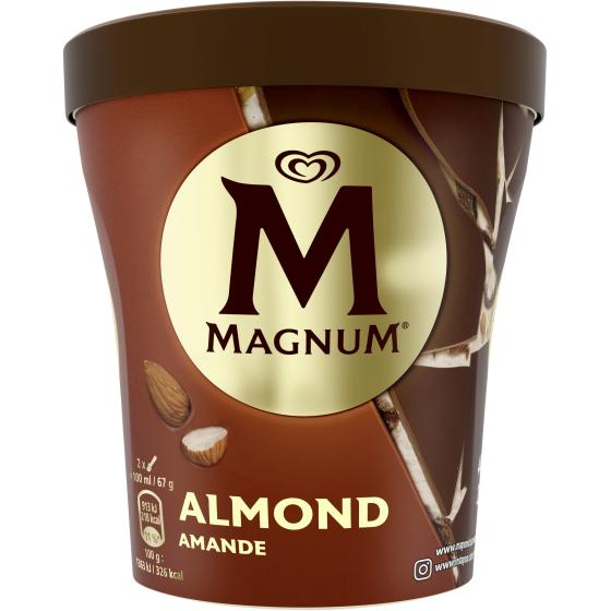 MAGNUM CREME GLACEE EN POT AMANDE 297G