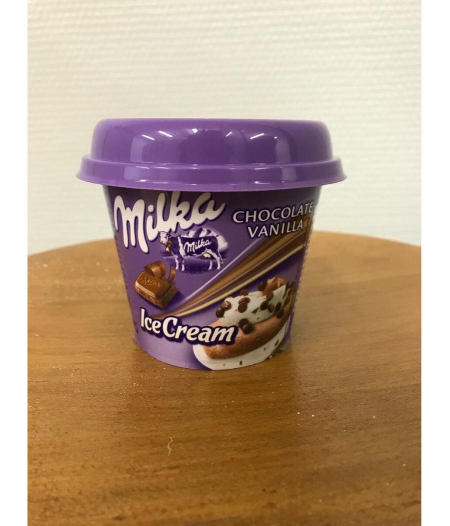 CREME GLACEE CHOCOLAT ET VANILLE AVEC MORCEAUX DE CHOCOLAT