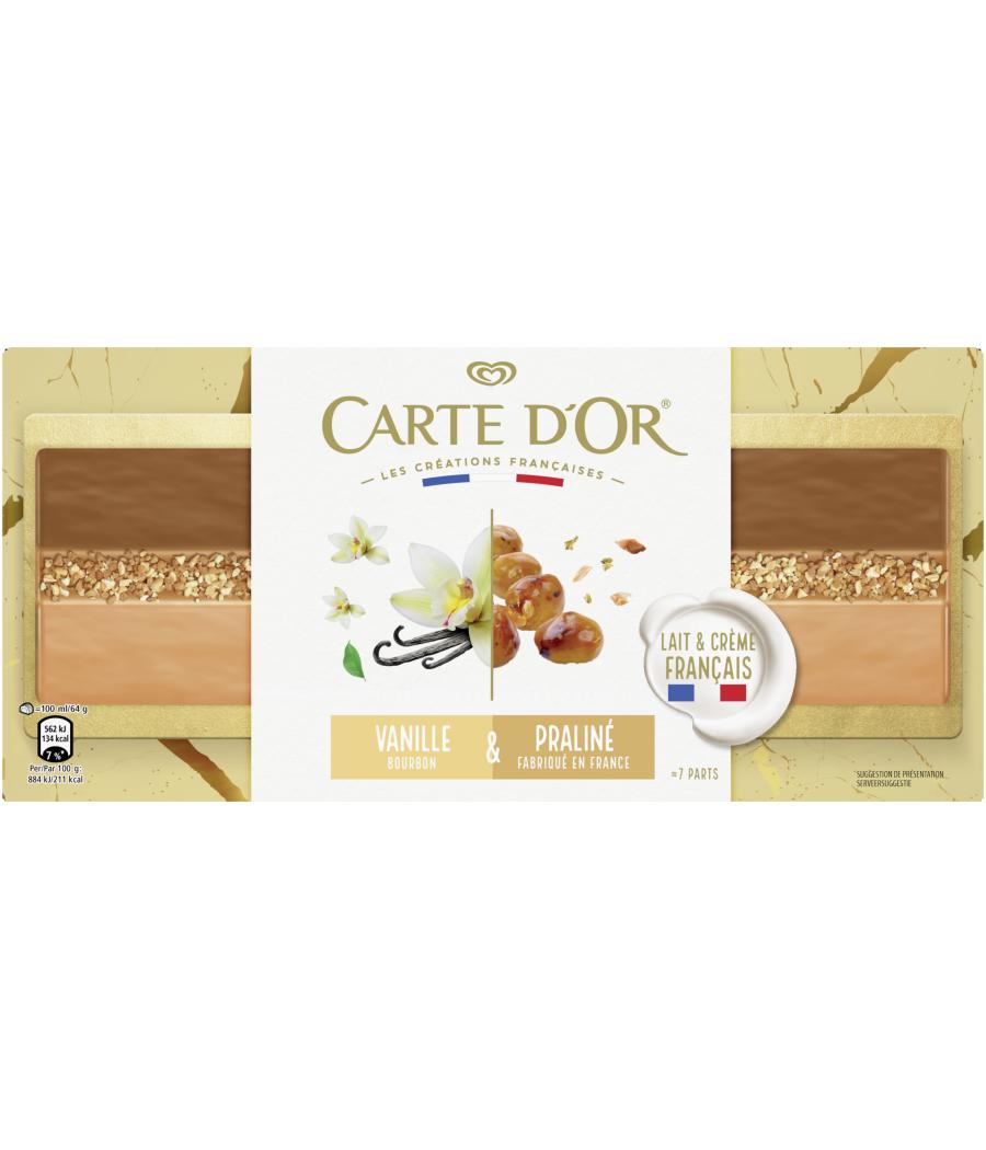BUCHE GLACEE VANILLE BOURBON & PRALINE NOISETTE CARTE D'OR 445 G