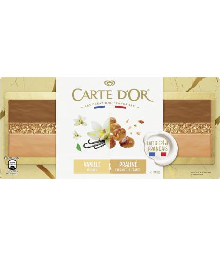BUCHE GLACEE VANILLE BOURBON & PRALINE NOISETTE CARTE D'OR 445 G