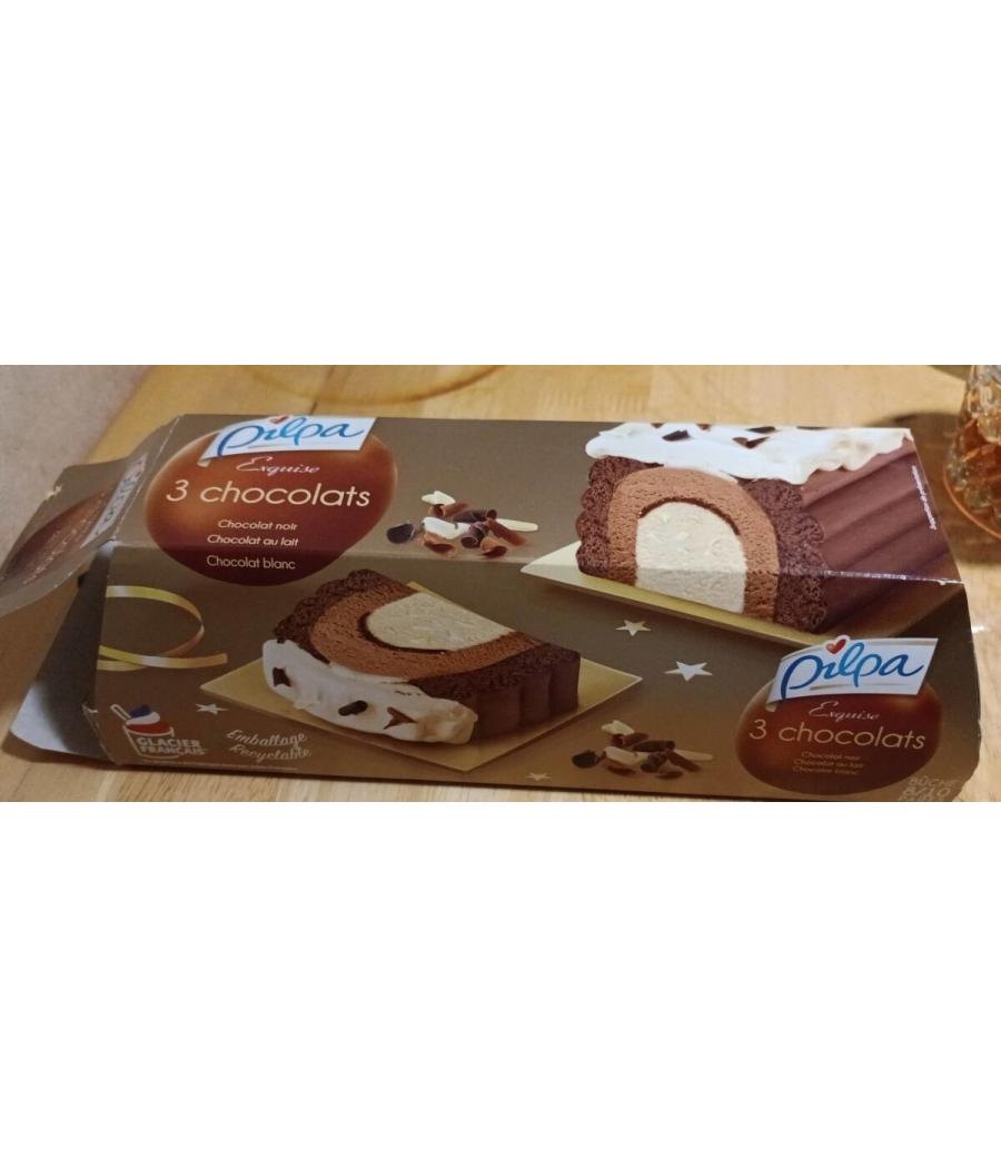 BUCHE GLACE 3 CHOCOLATS PILPA 535G