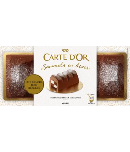 BUCHE GLACEE TROIS CHOCOLATS 8 PARTS CARTE D'OR 430G