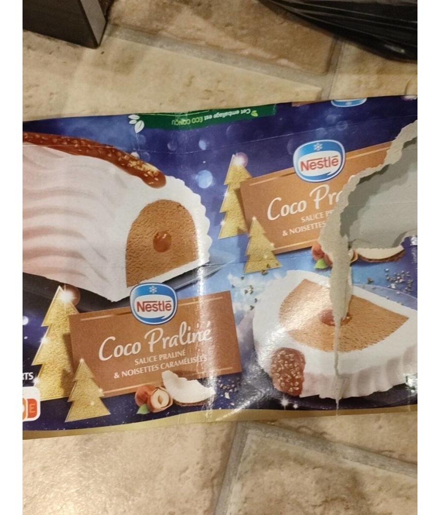 BUCHE COUCOU PRALINE SAUCE PRALINE ET NOISETTES CARAMELISEES