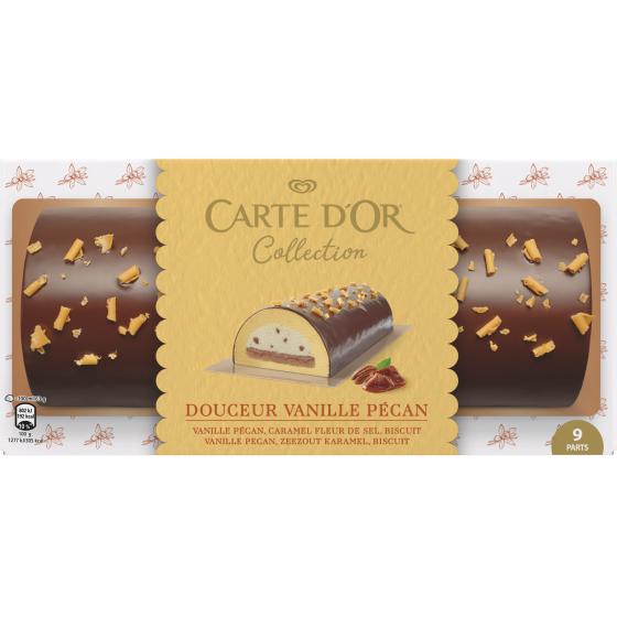 BUCHE GLACEE DOUCEUR VANILLE PECAN 9 PARTS CARTE D'OR 565G