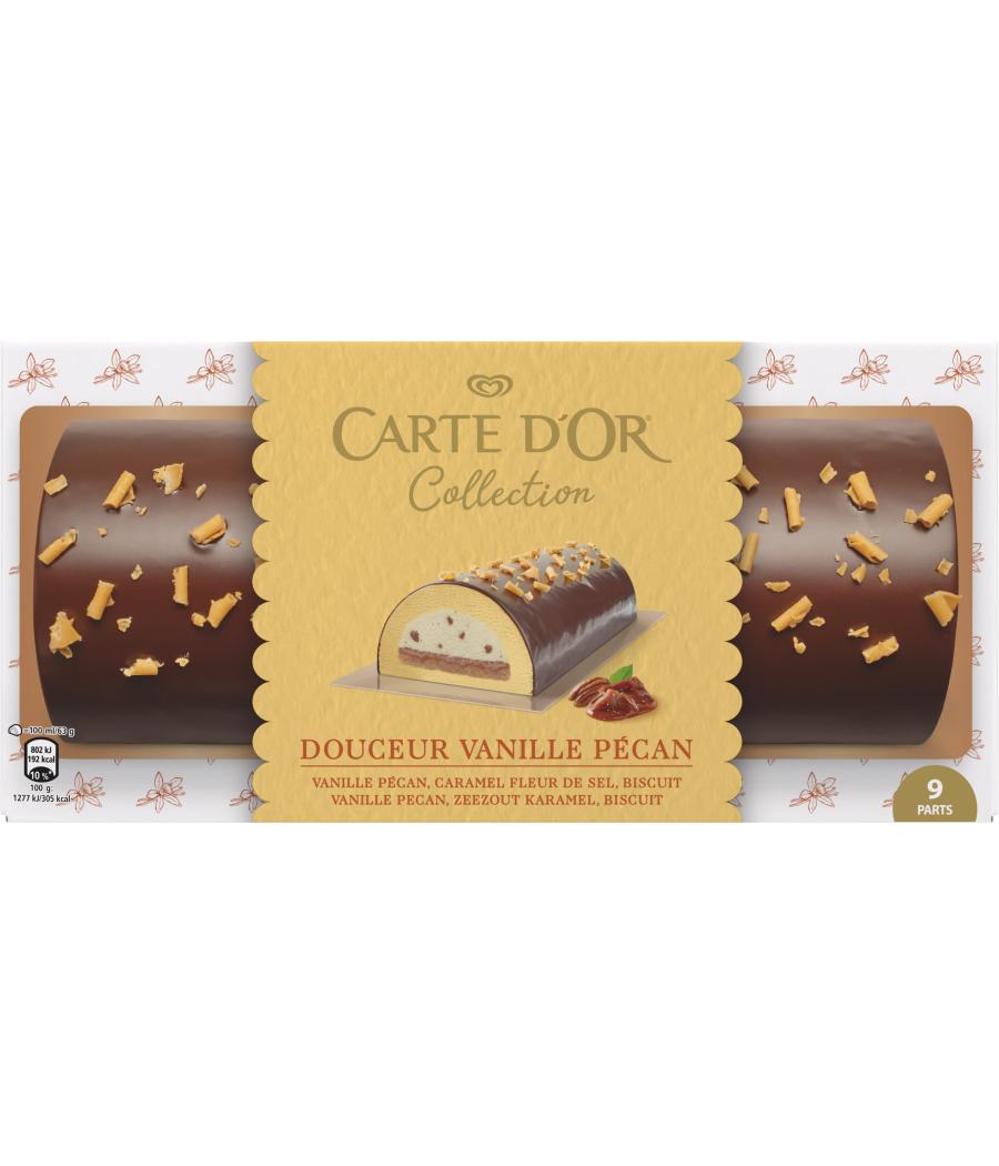 BUCHE GLACEE DOUCEUR VANILLE PECAN 9 PARTS CARTE D'OR 565G