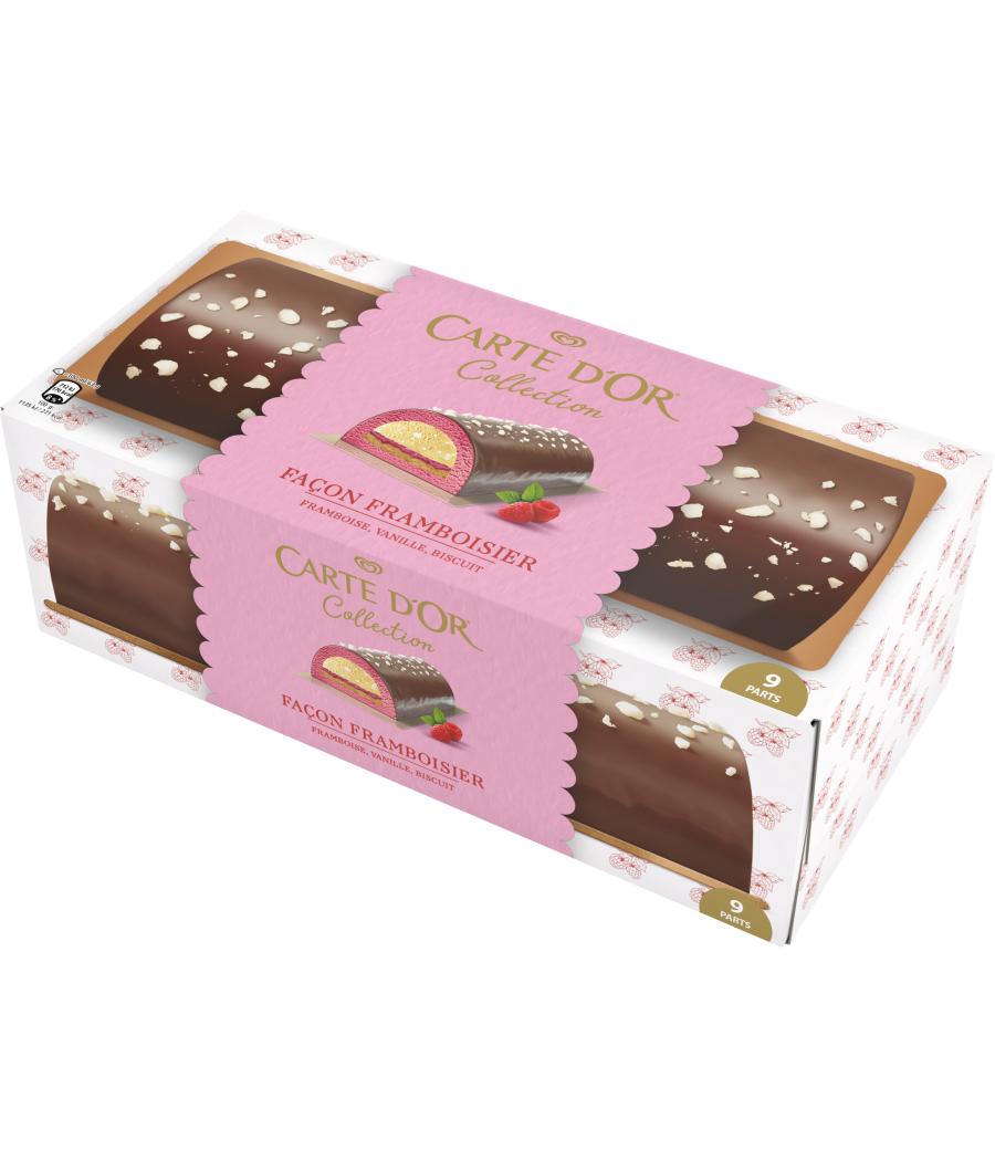 BUCHE GLACEE FACON FRAMBOISIER 9 PARTS CARTE D'OR 565G