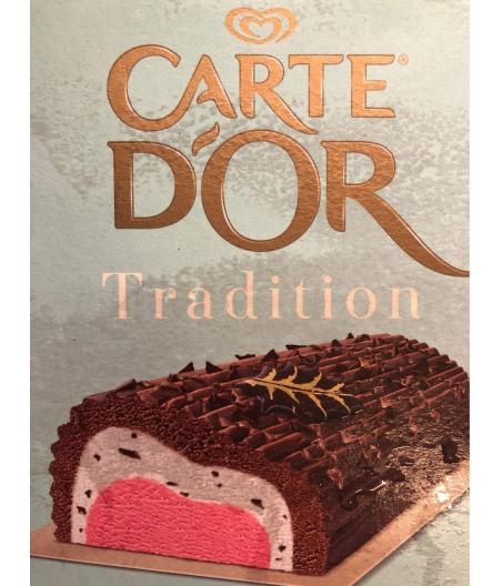 BUCHE TRADITION CHOCOLAT CHANTILLY FRAMBOISES CARTE D'OR 100G