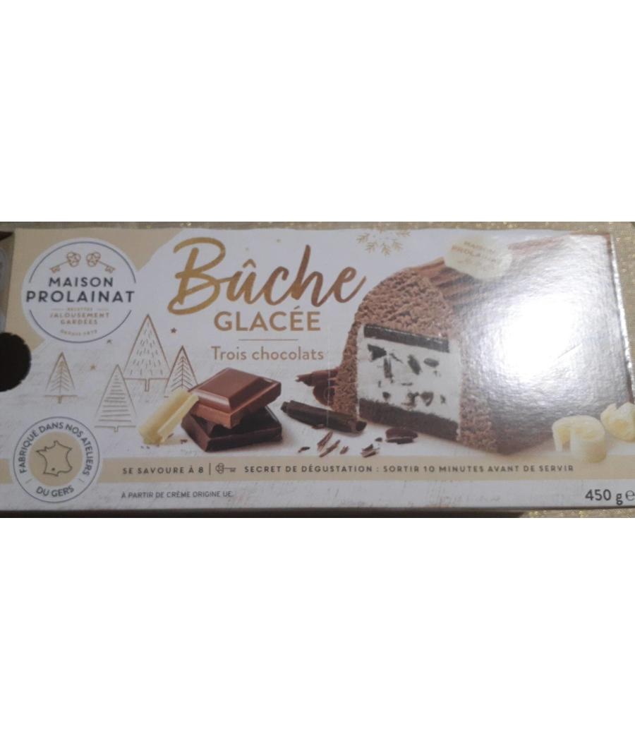 BUCHE GLACEE 3 CHOCOLATS MAISON PROLAINAT 450G
