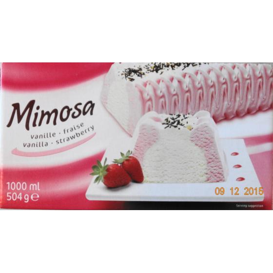 BUCHE GLACEE VANILLE FRAISE MIMOSA 504 G