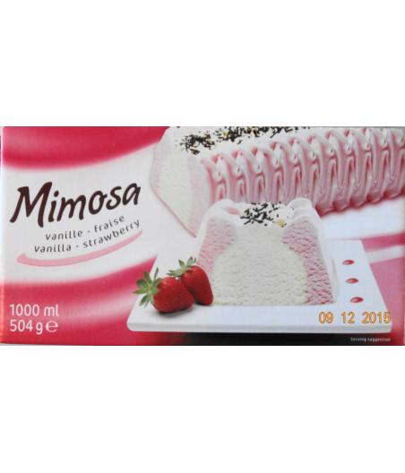 BUCHE GLACEE VANILLE FRAISE MIMOSA 504 G