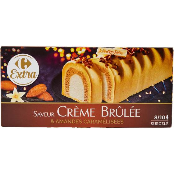 BÛCHE GLACEE CREME BRULEE & AMANDES CARREFOUR 504,3G