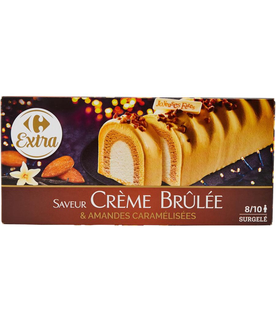 BÛCHE GLACEE CREME BRULEE & AMANDES CARREFOUR 504,3G