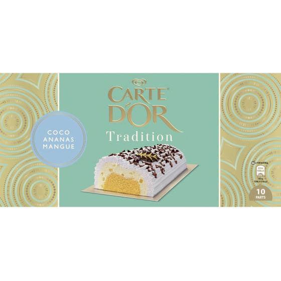 BUCHE GLACEE TRADITION COCO ANANAS MANGUE CARTE D'OR 545G