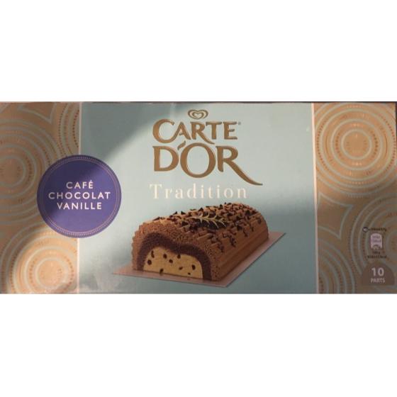 CARTE D\'OR BUCHE GLACEE CAFE CHOCOLAT VANILLE 1L