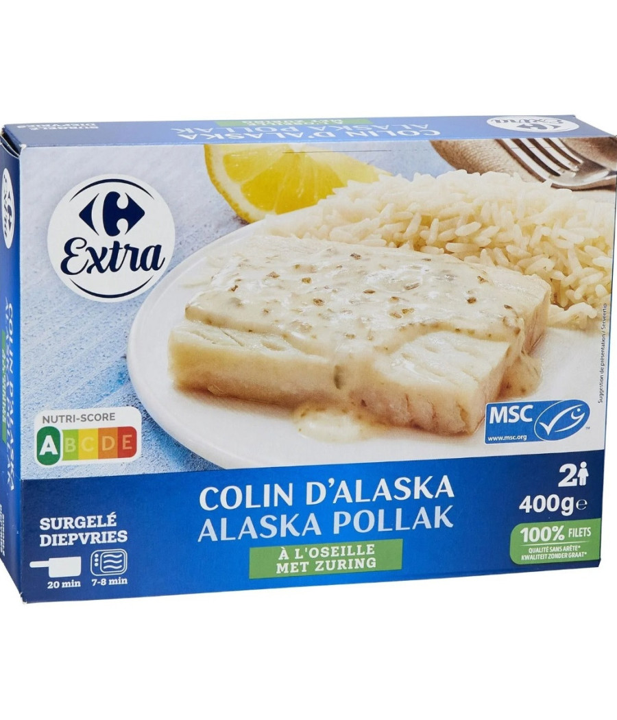 COLIN D'ALASKA SAUCE A L'OSEILLE CARREFOUR 400G