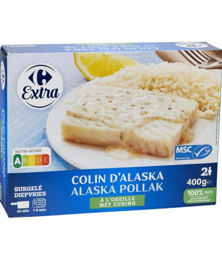 COLIN D'ALASKA SAUCE A L'OSEILLE CARREFOUR 400G