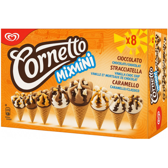 GLACE MIX MINI PARFUMS ASSORTIS CORNETTO X8 288G