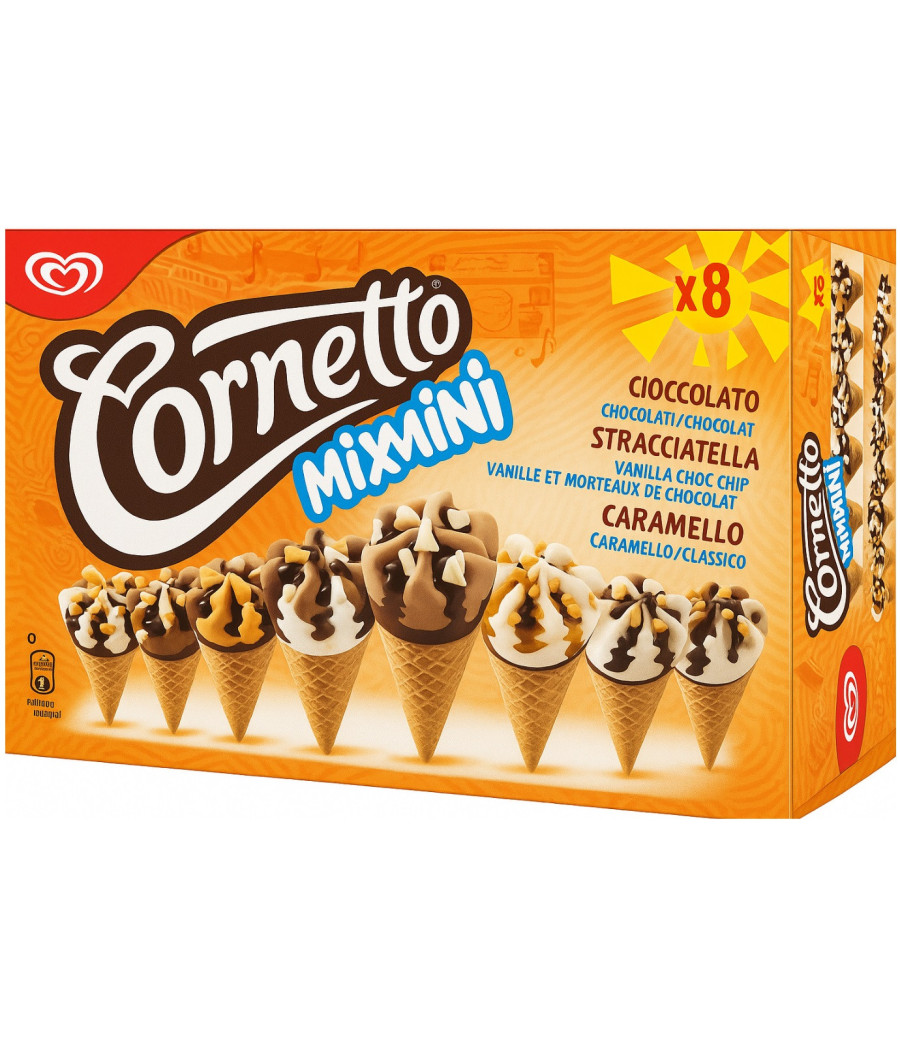 GLACE MIX MINI PARFUMS ASSORTIS CORNETTO X8 288G