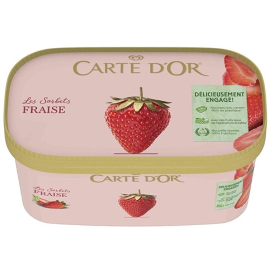 CARTE D\'OR GLACE SORBET FRAISE 900ML 585 G