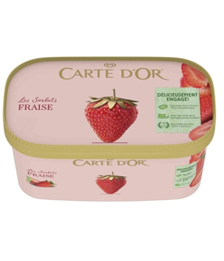 CARTE D\'OR GLACE SORBET FRAISE 900ML 585 G