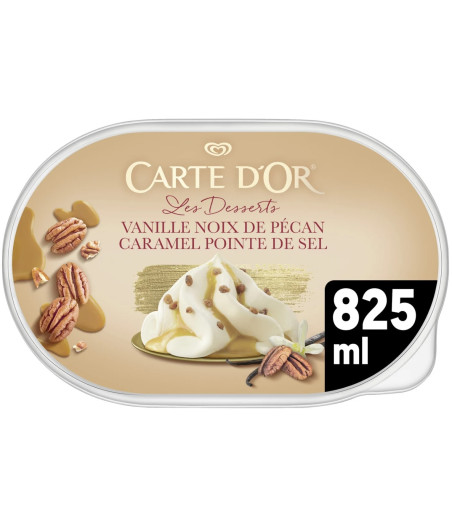 GLACE VANILLE NOIX DE PECAN CARAMEL POINTE DE SEL CARTE D'OR 825ML