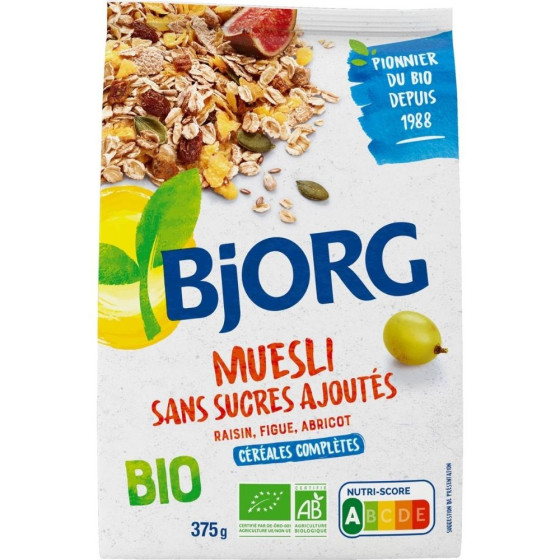MUESLI RAISIN, FIGUE, ABRICOT BJORG 375G