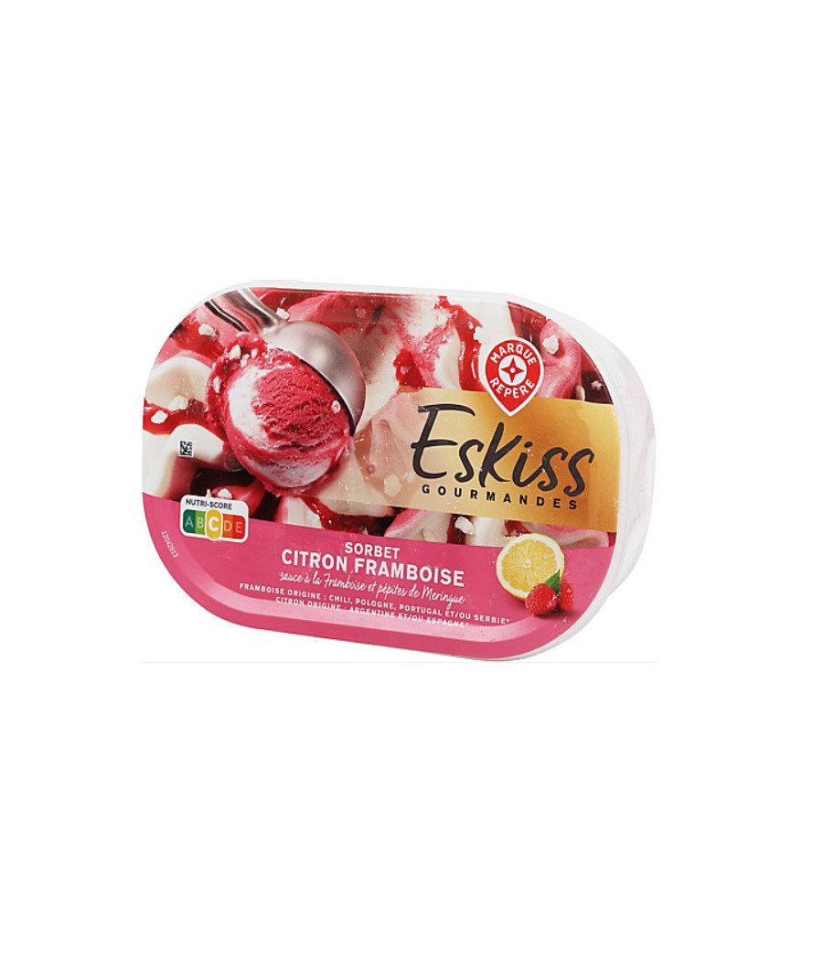 SORBET FRAMBOISE CITRON SAUCE A LA FRAMBOISE