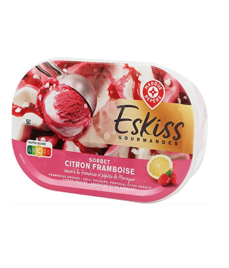 SORBET FRAMBOISE CITRON SAUCE A LA FRAMBOISE