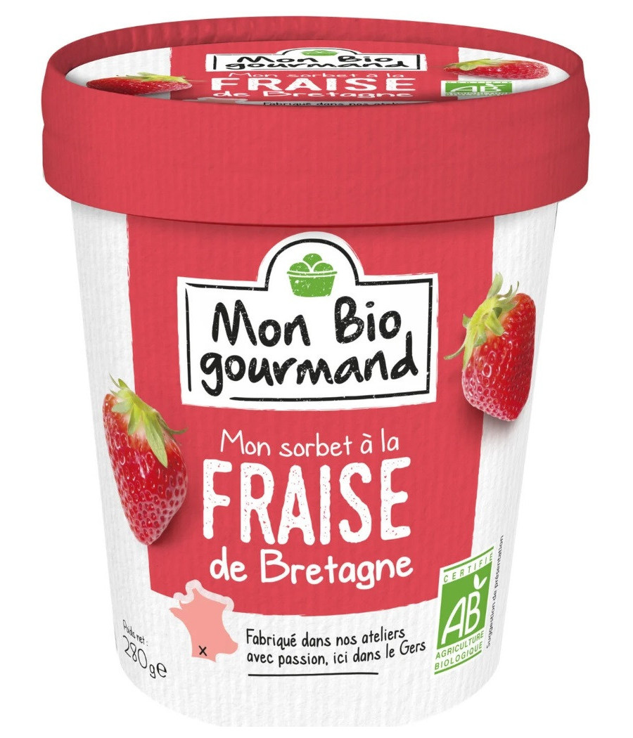 SORBET A LA FRAISE MON BIO GOURMAND 280G