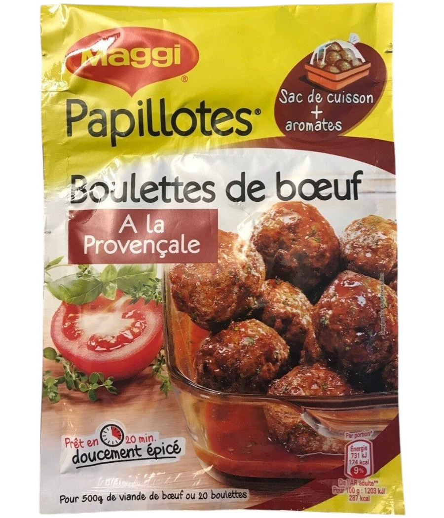 PAPILLOTTES BOULETTES DE BOEUF A LA PROVENCALE MAGGI 100G