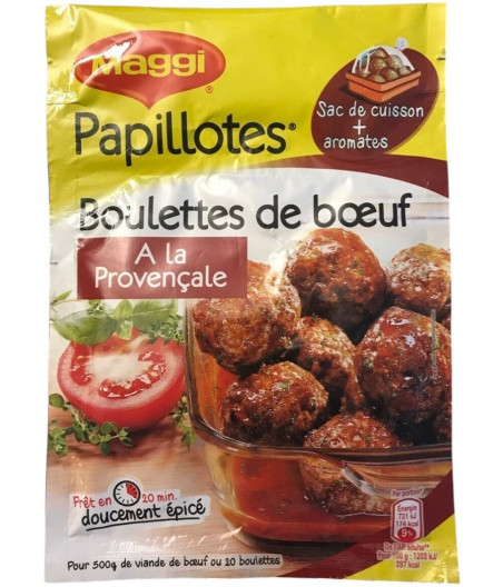 PAPILLOTTES BOULETTES DE BOEUF A LA PROVENCALE MAGGI 100G