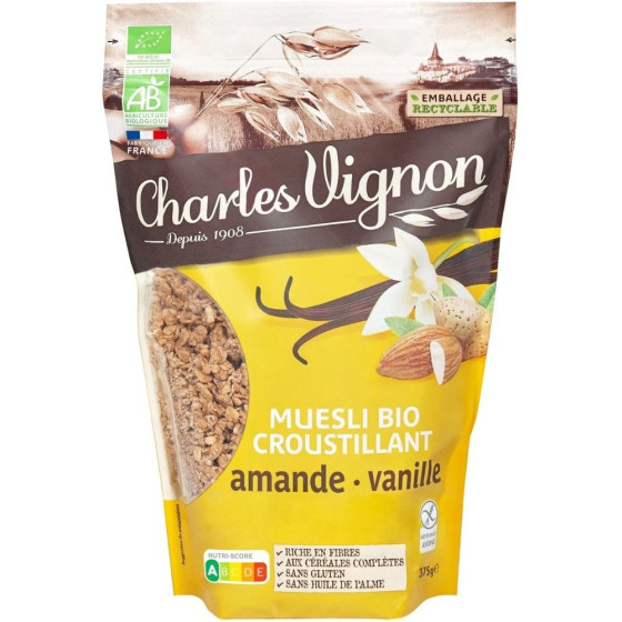 CEREALES MUESLI BIO CROUSTILLANT AMANDE VANILLE 375G