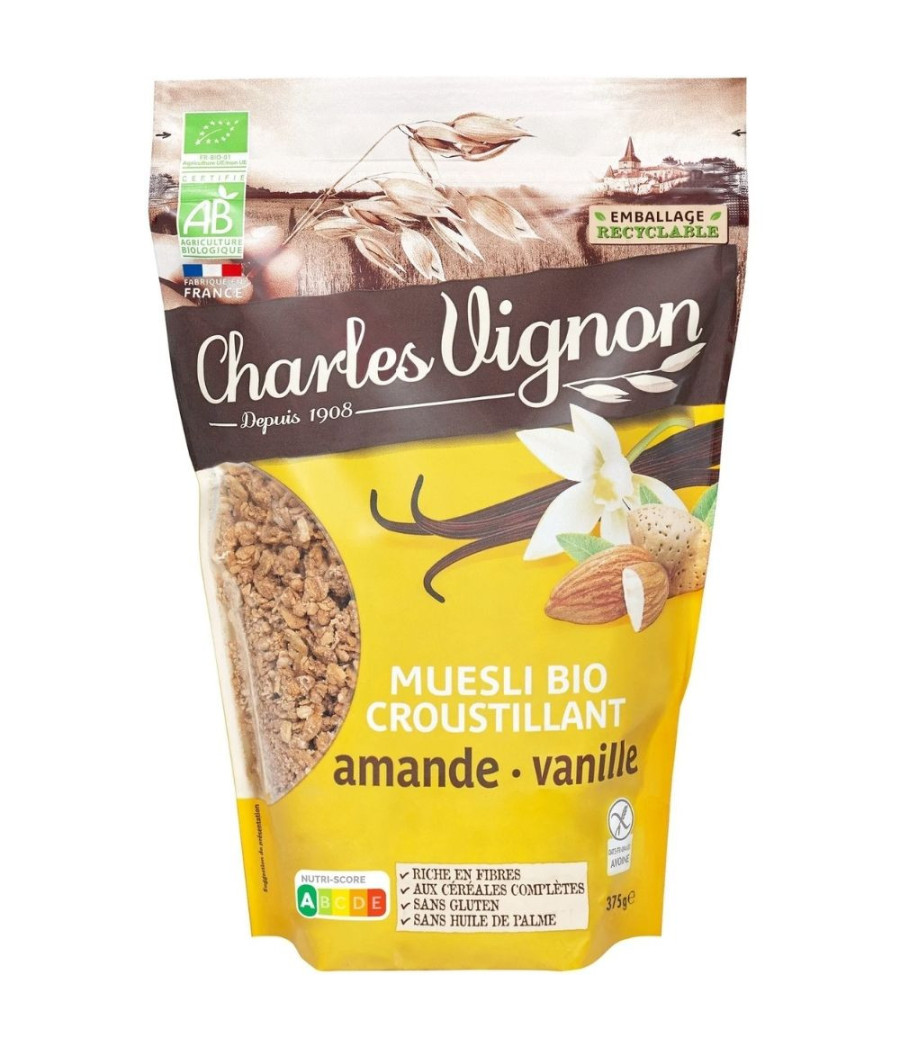 CEREALES MUESLI BIO CROUSTILLANT AMANDE VANILLE 375G