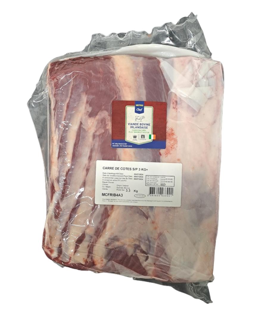 CARRE DE COTE DE BUF VIANDE BOVINE IRLANDAISE 3KG+ IRLANDE COLIS DE 4,5KG PACK DE 4.5