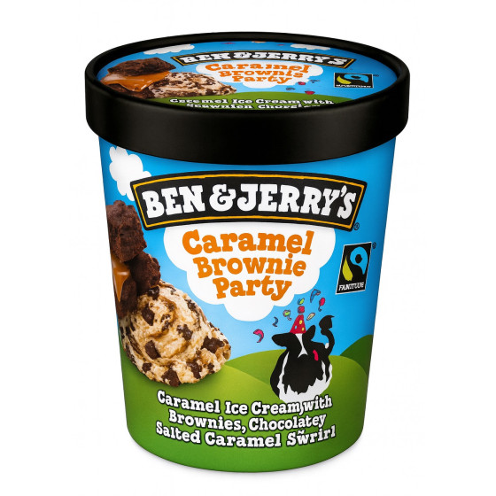 pot de glace CARAMEL BEN & JERRY'S BROWNIE PARTY  426 G