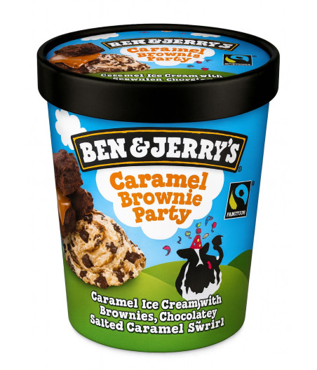pot de glace CARAMEL BEN & JERRY'S BROWNIE PARTY  426 G